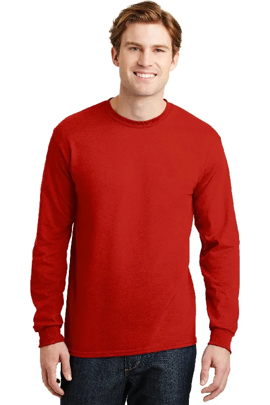 Gildan Dryblend Cotton Poly Long Sleeve T Shirt Red