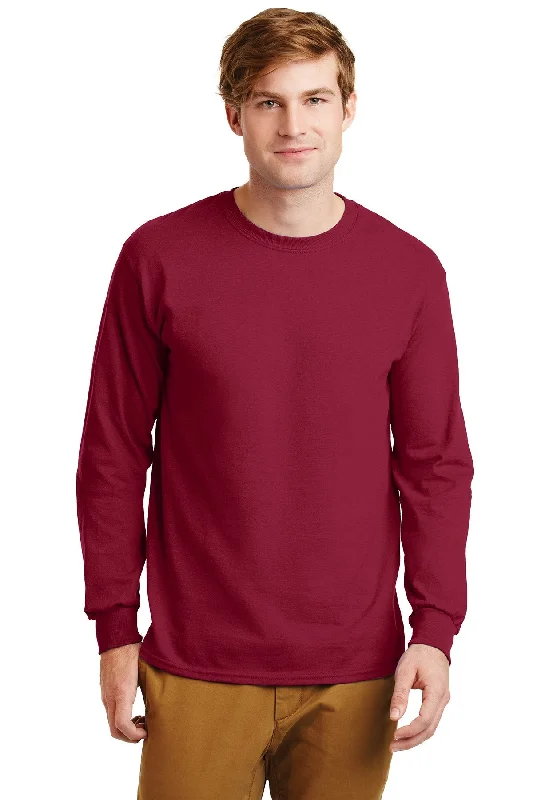 Gildan Ultra Cotton Long Sleeve T Shirt Cardinal Red