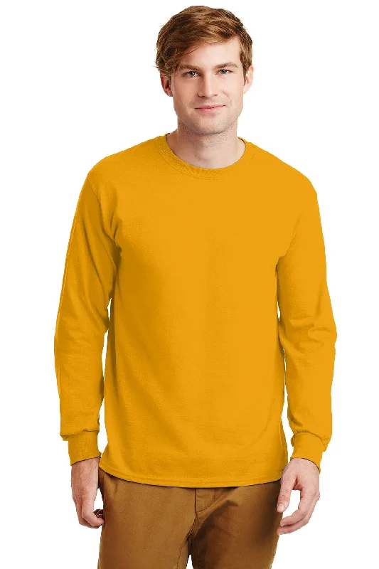 Gildan Ultra Cotton Long Sleeve T Shirt Gold