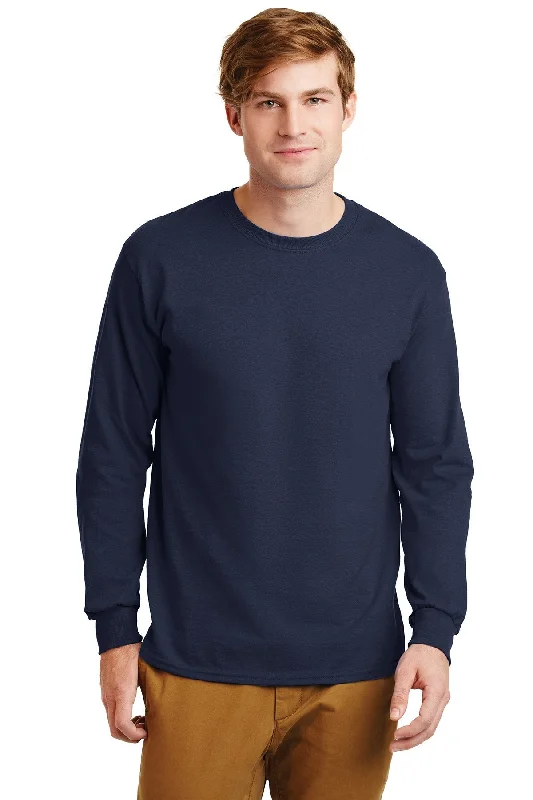 Gildan Ultra Cotton Long Sleeve T Shirt Navy