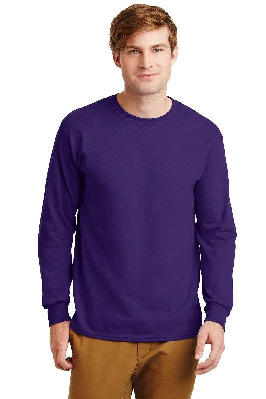 Gildan Ultra Cotton Long Sleeve T Shirt Purple