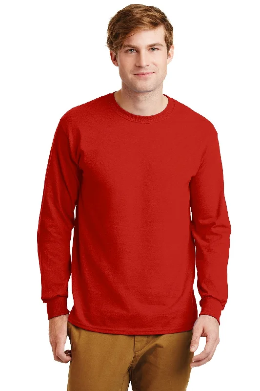 Gildan Ultra Cotton Long Sleeve T Shirt Red