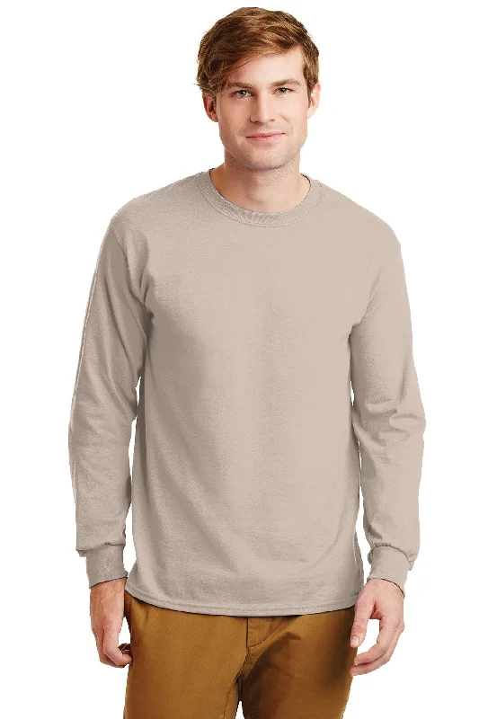 Gildan Ultra Cotton Long Sleeve T Shirt Sand