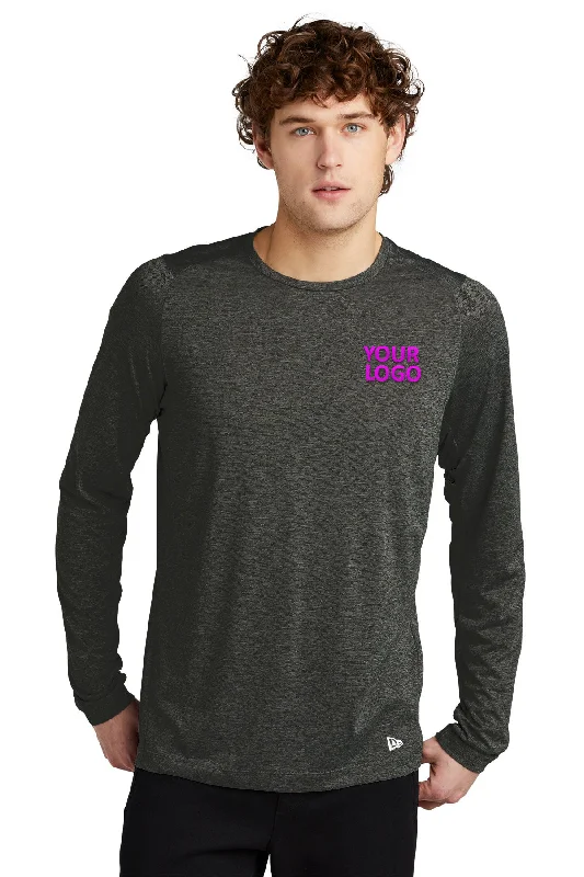 New Era Performance Long Sleeve Printed Tee's, Graphite