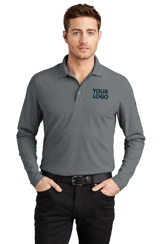 OGIO Caliber Customized Long Sleeve Polos, Diesel Grey