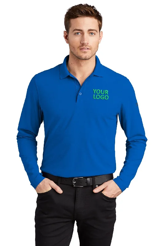 OGIO Caliber Customized Long Sleeve Polos, Electric Blue