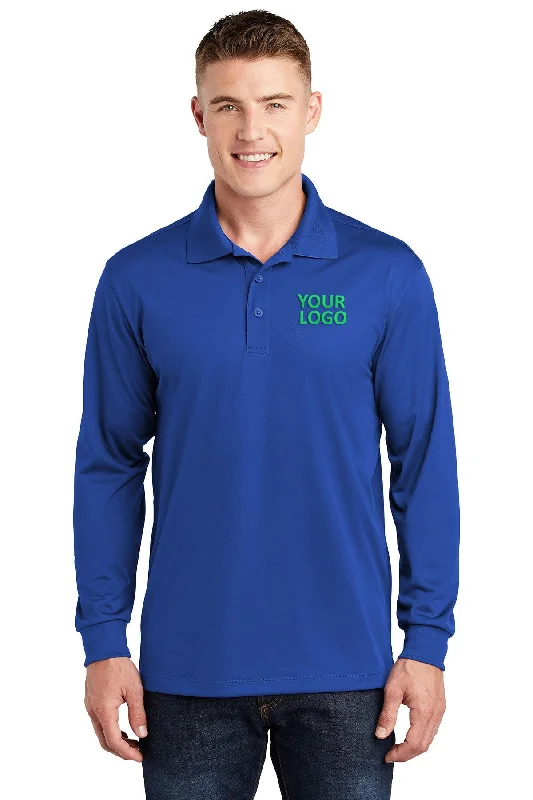 Sport-Tek Long Sleeve Micropique Custom Sport-Wick Polos, True Royal