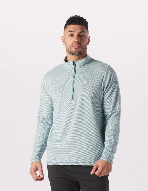 Tahoe 1/4 Zip: Lagoon/White Stripe