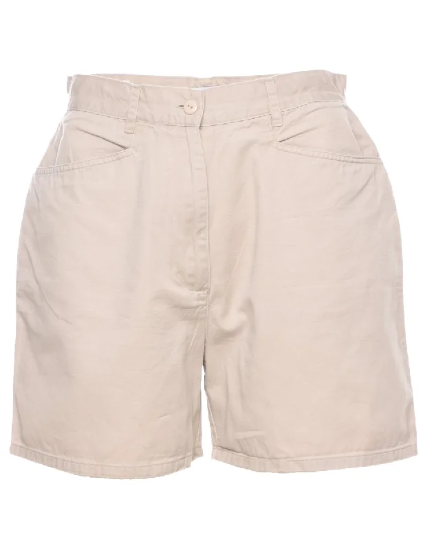 Beige Plain Shorts - W29 L4