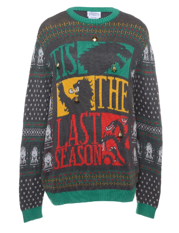 Beyond Retro Reworked Christmas Jumper With Bells - L