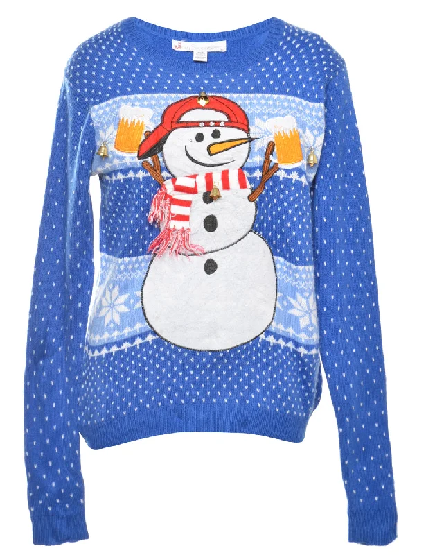 Beyond Retro Reworked Christmas Jumper With Bells - L