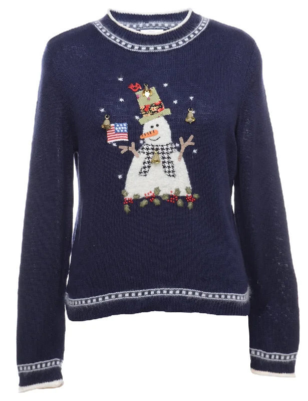 Beyond Retro Reworked Christmas Jumper With Bells - M