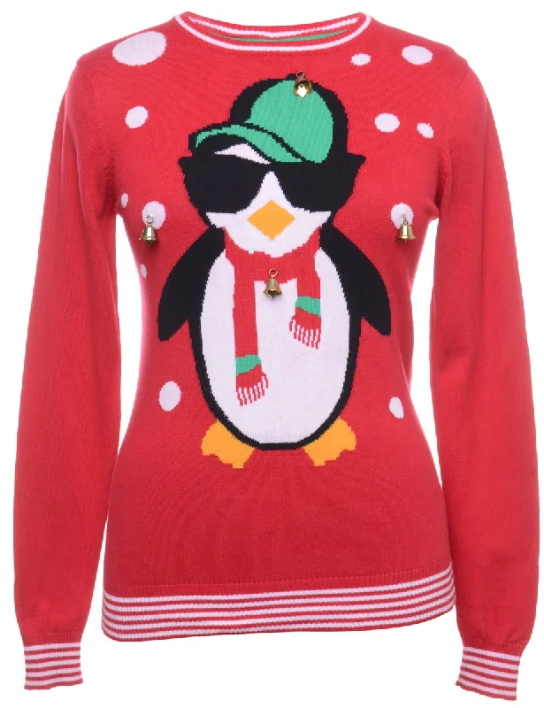 Beyond Retro Reworked Christmas Jumper With Bells - M