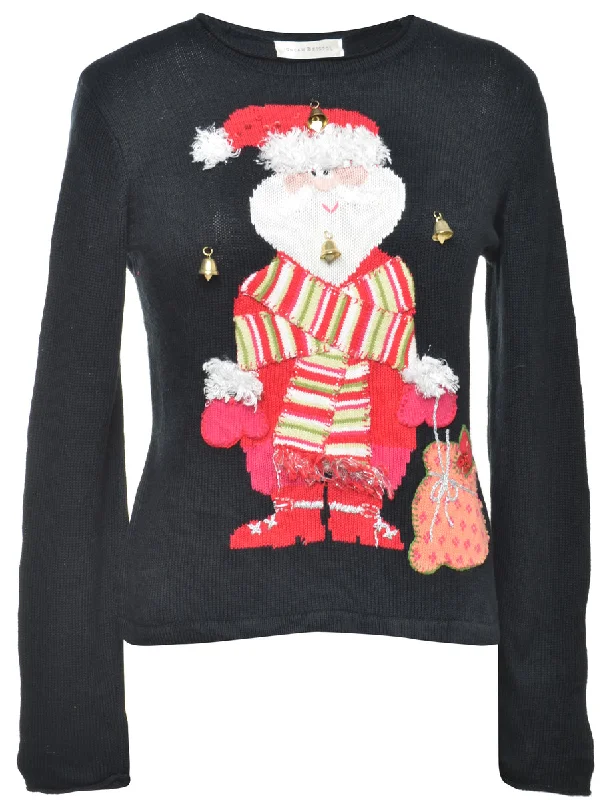 Beyond Retro Reworked Christmas Jumper With Bells - M