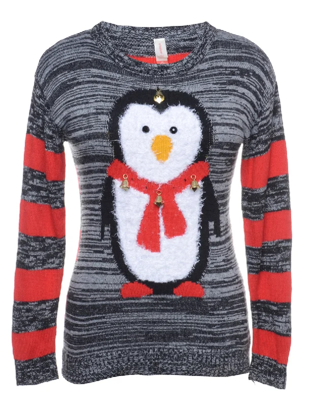 Beyond Retro Reworked Christmas Jumper With Bells - S