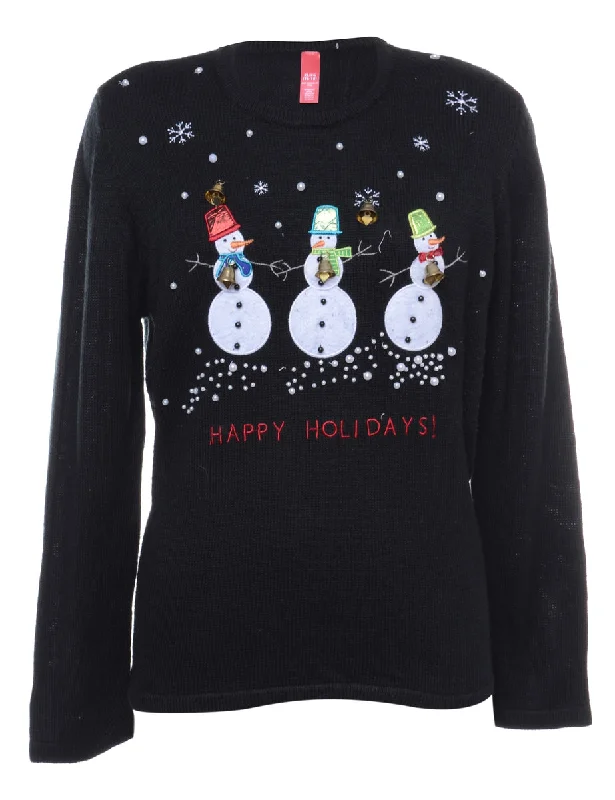 Beyond Retro Reworked Christmas Jumper With Bells - XL