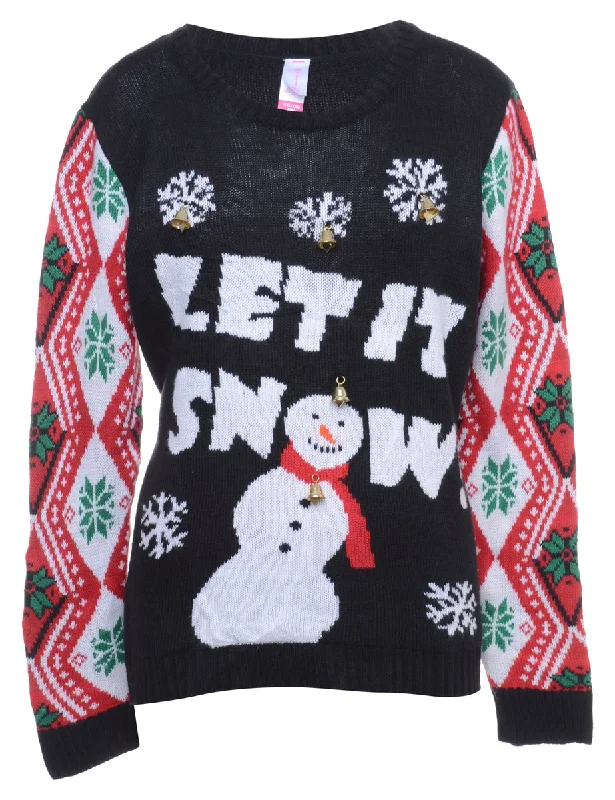 Beyond Retro Reworked Christmas Jumper With Bells - XL