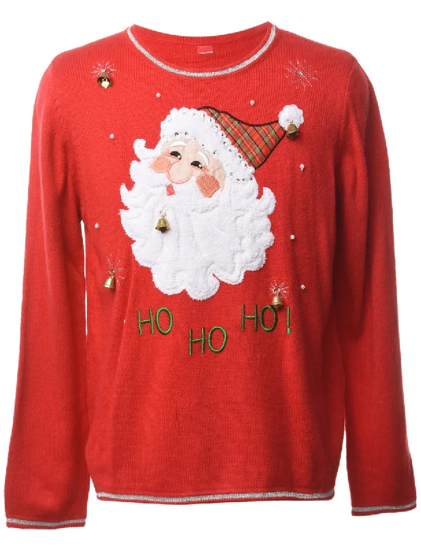 Beyond Retro Reworked Christmas Jumper With Bells - XL