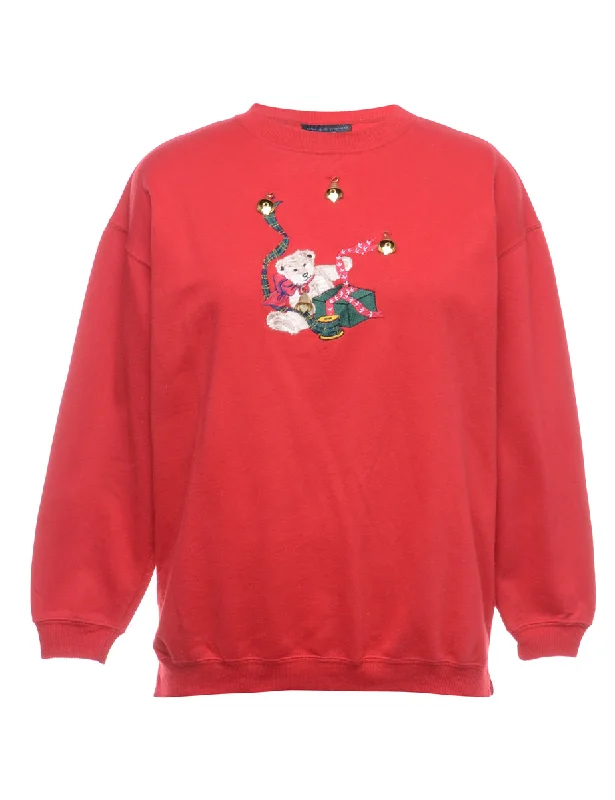 Beyond Retro Reworked Christmas Sweatshirt With Bells - L