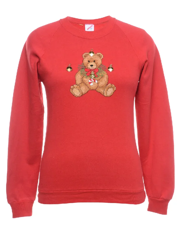 Beyond Retro Reworked Christmas Sweatshirt With Bells - M