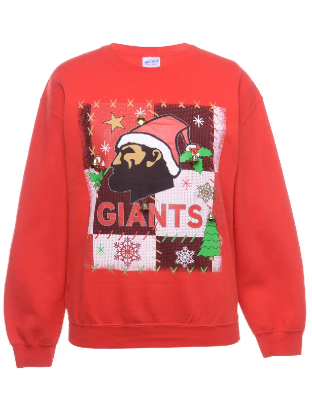 Beyond Retro Reworked Christmas Sweatshirt With Bells - M