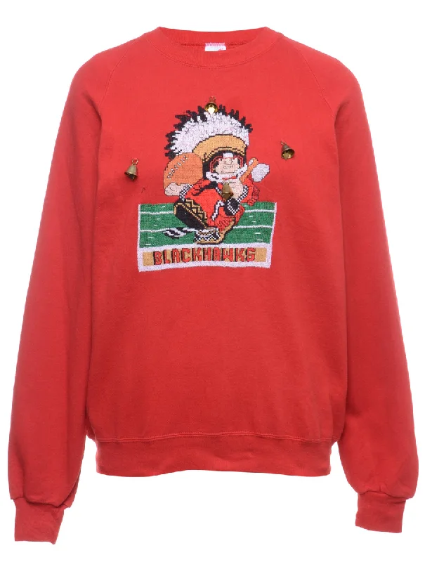 Beyond Retro Reworked Christmas Sweatshirt With Bells - XL