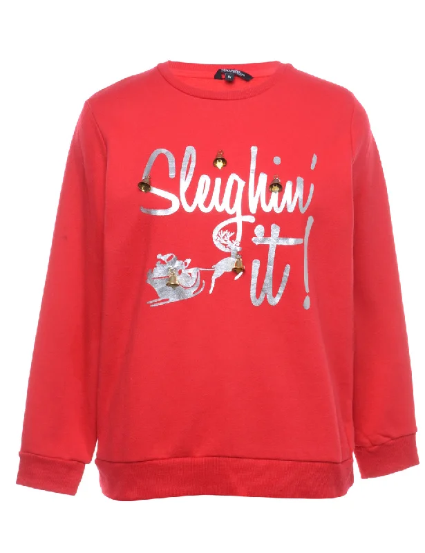 Beyond Retro Reworked Christmas Sweatshirt With Bells - XL