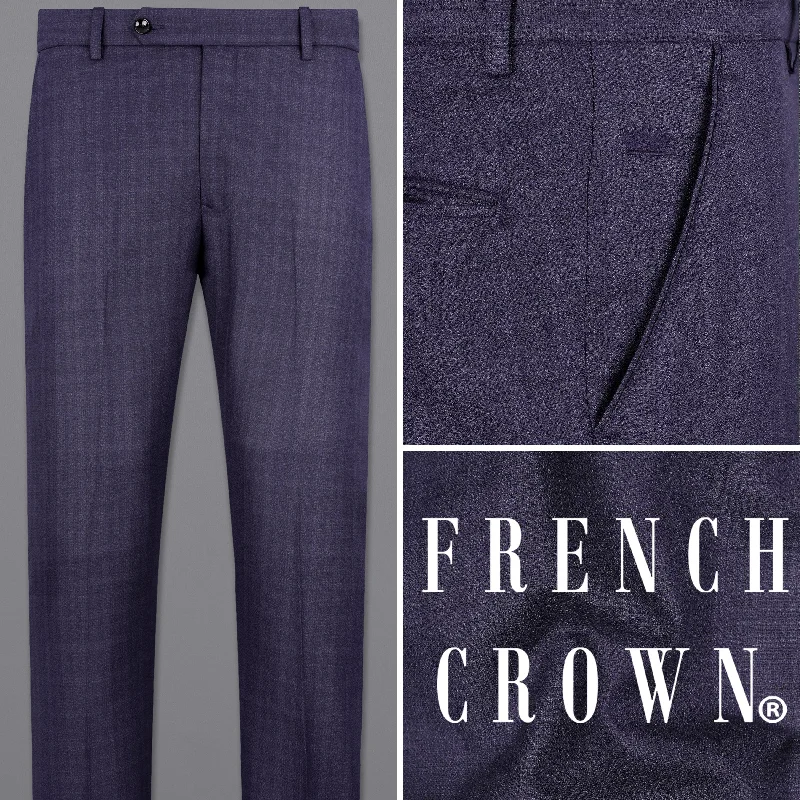 Martinique Navy Blue Checkered Pant