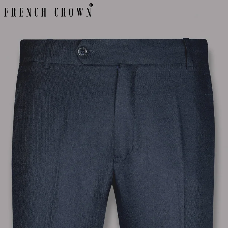 Midnight Express Blue Wool Rich Pant