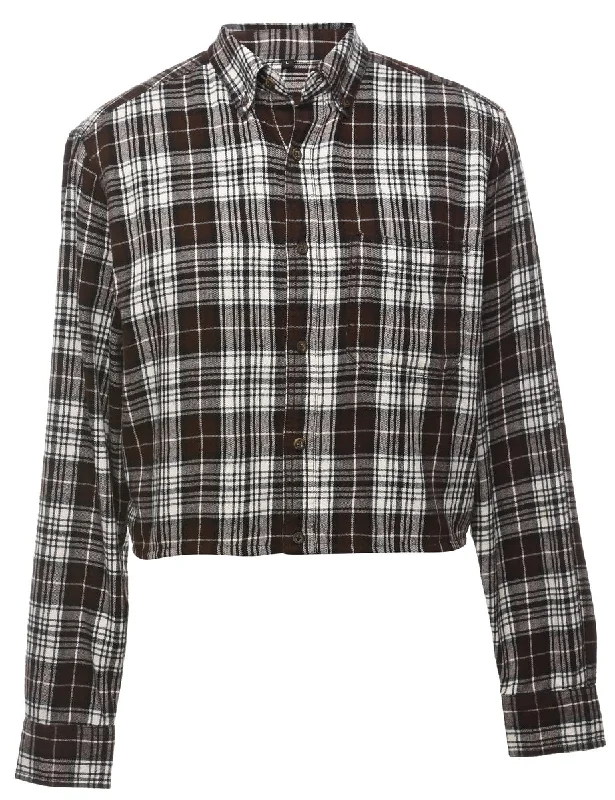 Beyond Retro Reworked Cropped Long Sleeve Flannel Shirt - L