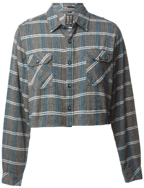 Beyond Retro Reworked Cropped Long Sleeve Flannel Shirt - M