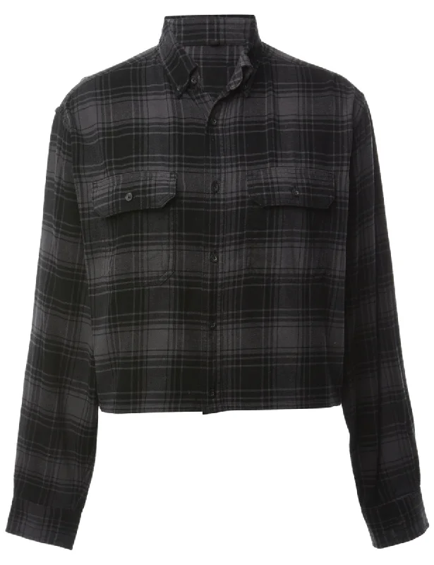 Beyond Retro Reworked Cropped 1990s Flannel Shirt - XL