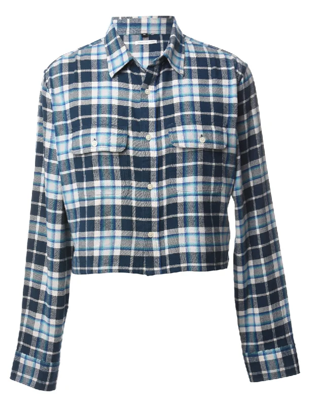 Beyond Retro Reworked Cropped Long Sleeve Flannel Shirt - XL