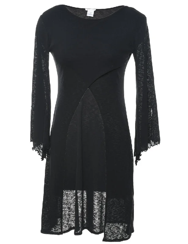 Black Bell Sleeved Dress - S