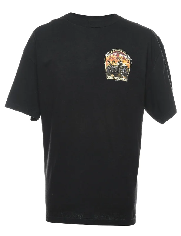 Black Bike Week Printed T-shirt - XL