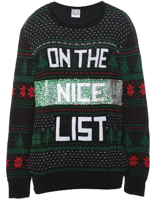 Black Christmas Jumper - L