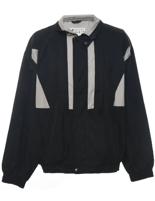 Black & Grey Zip-Front Jacket - XL