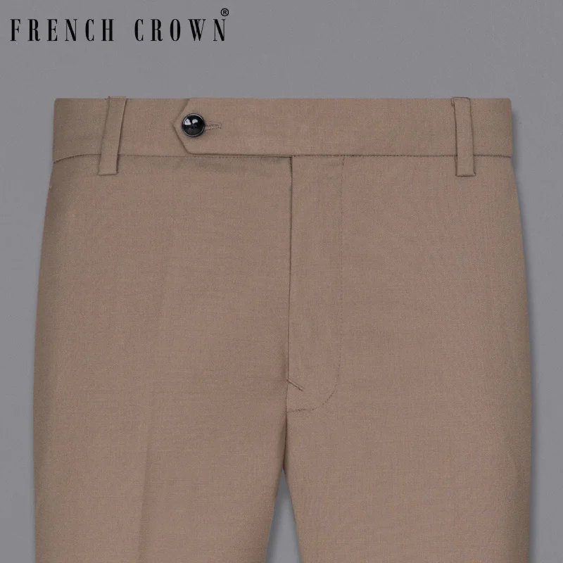 Sand Dune Brown Wool Rich Pant