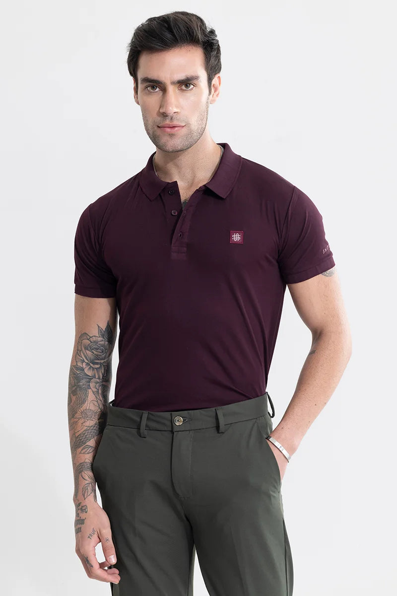 Encap Maroon Polo T-Shirt