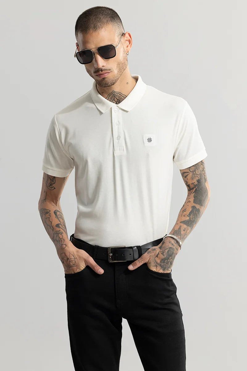 Encap White Polo T-Shirt