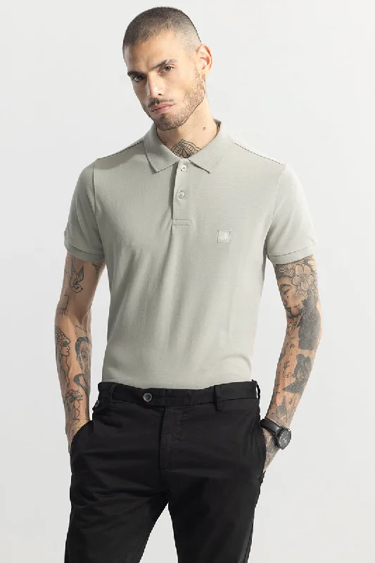 Incise Logo Grey Polo T-Shirt