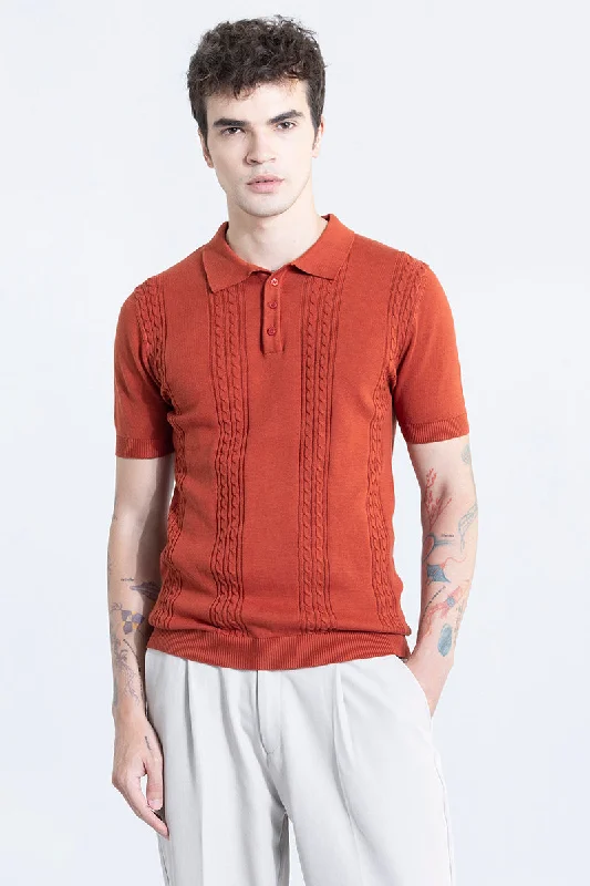 Infiniteknit Vermillion Red Polo T-Shirt