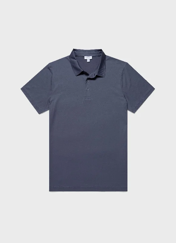 Men's Jersey Classic Polo Shirt in Slate Blue