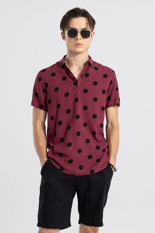 Polka Dotted Red Polo T-Shirt