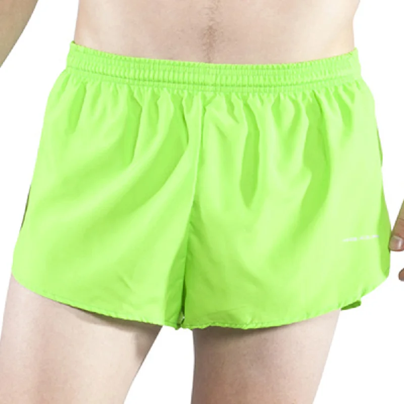 Men's Solid 1" Elite Split Shorts - Neon Lime