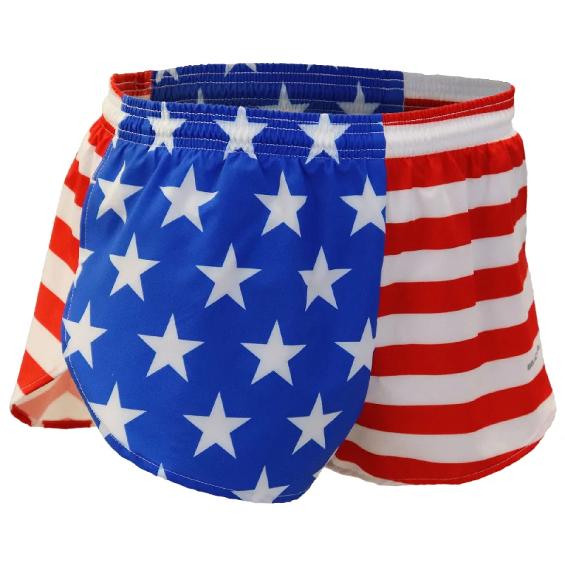 Men's Flag 1" Elite Split Shorts [U-Z] - American Flag