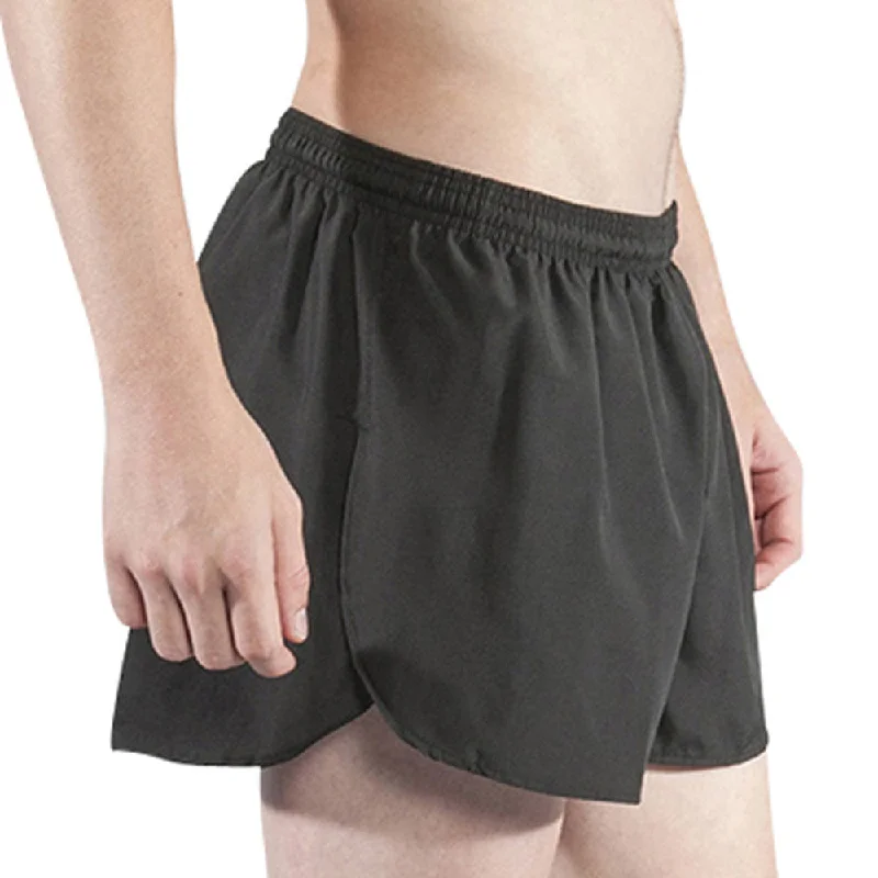 Men's Solid 3" Half Split Trainer Shorts - Black