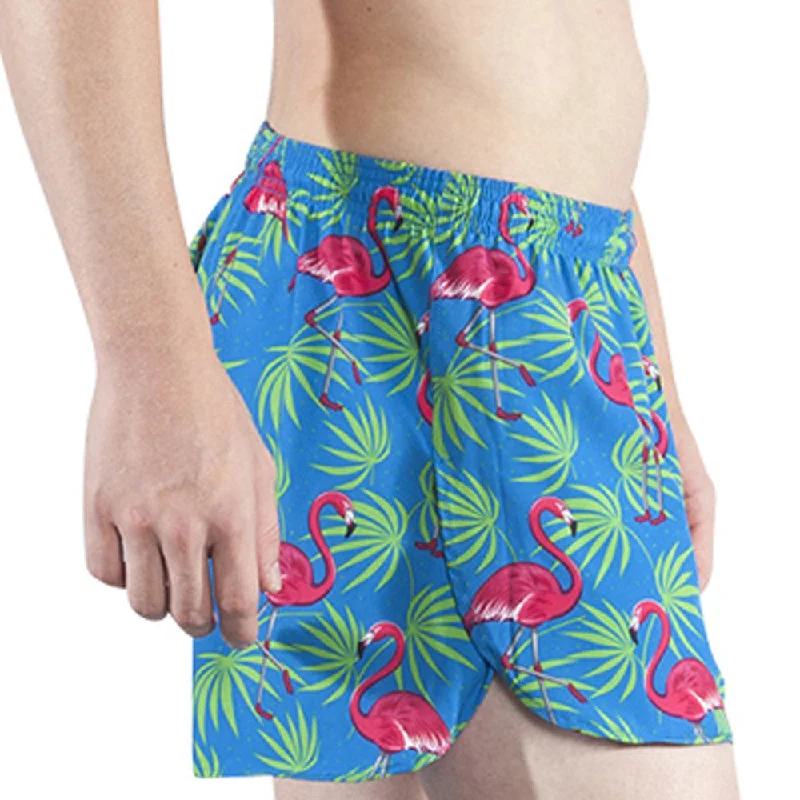 Men's Printed 3" Half Split Shorts - Flamingo Turquoise