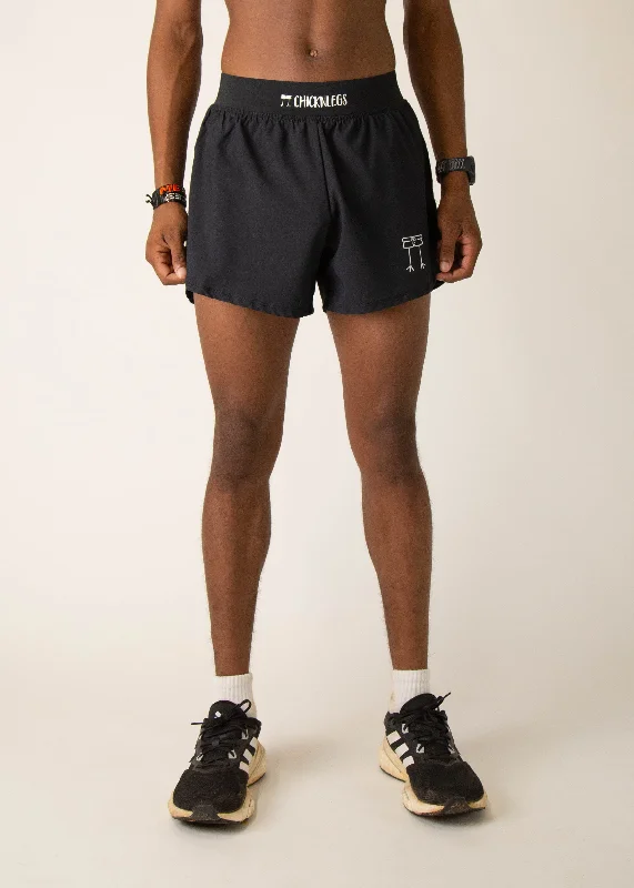 Men's Black 4" Half Split Shorts