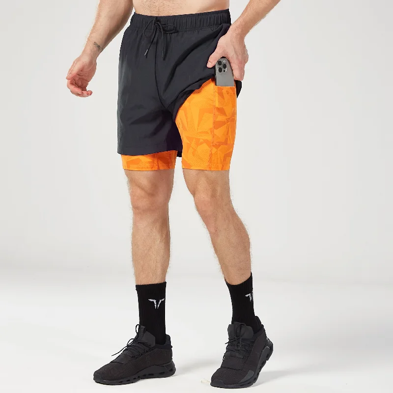 Limitless 2-in-1 7" Shorts - Black & Persimmon Orange